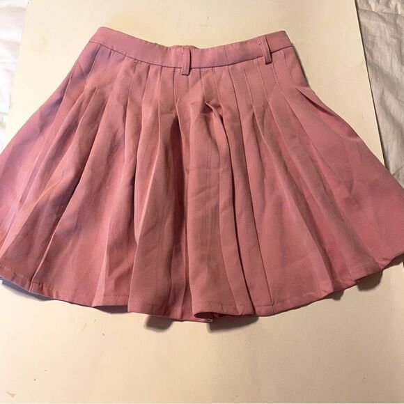 Hot Topic pink Pleated Mini hot goth academia whimsical skater skirt SM - Picture 8 of 8